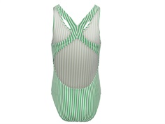 Kids ONLY kelly green/cloud dancer stribet badedragt